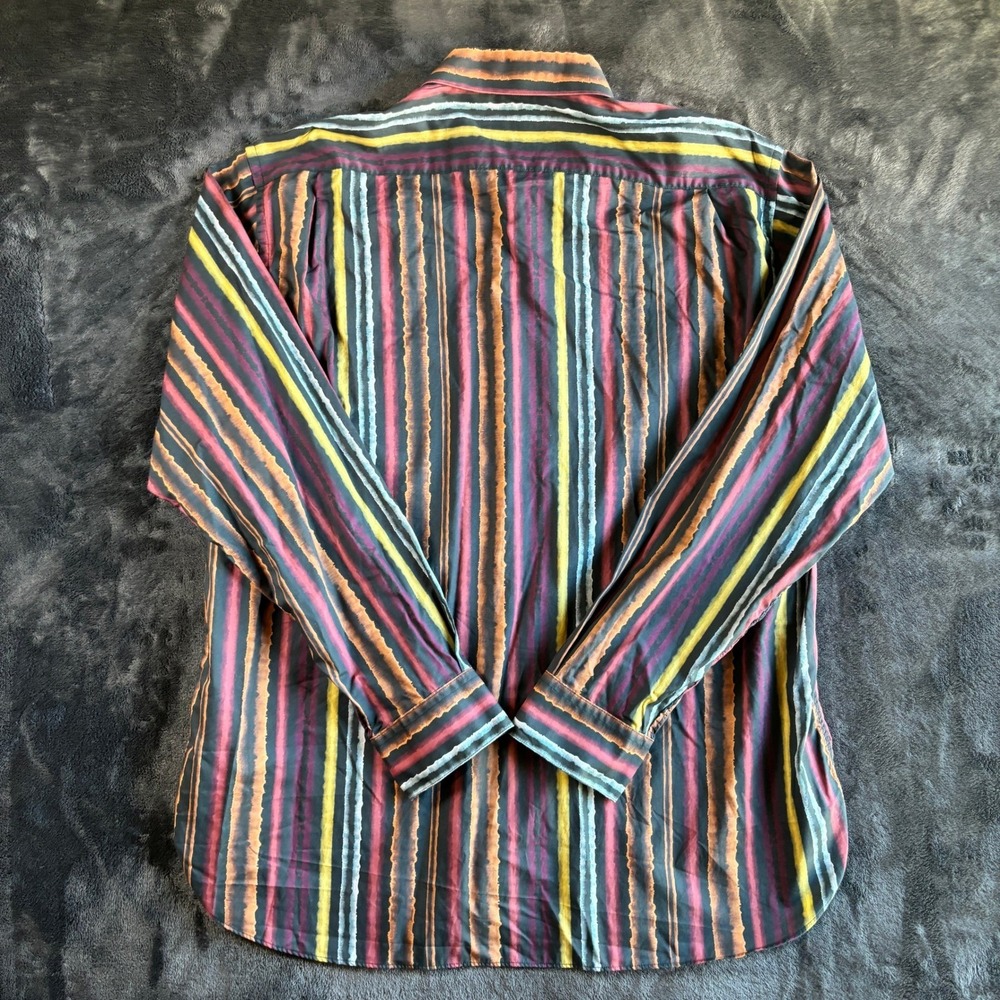 Paul Fredrick XL Finest Long‎ Staple Cotton Striped Button Up Shirt Mens - Picture 2 of 6